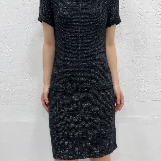 glitter tweed knit dress