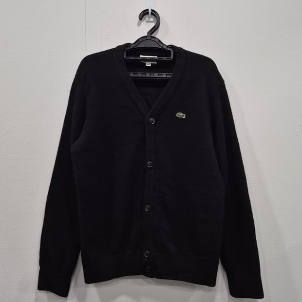 라코스테 모 100% 블랙 가디건 여성 95사이즈