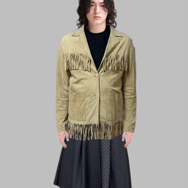 SANTACROCE 프린즈 3 버튼 레더 자켓