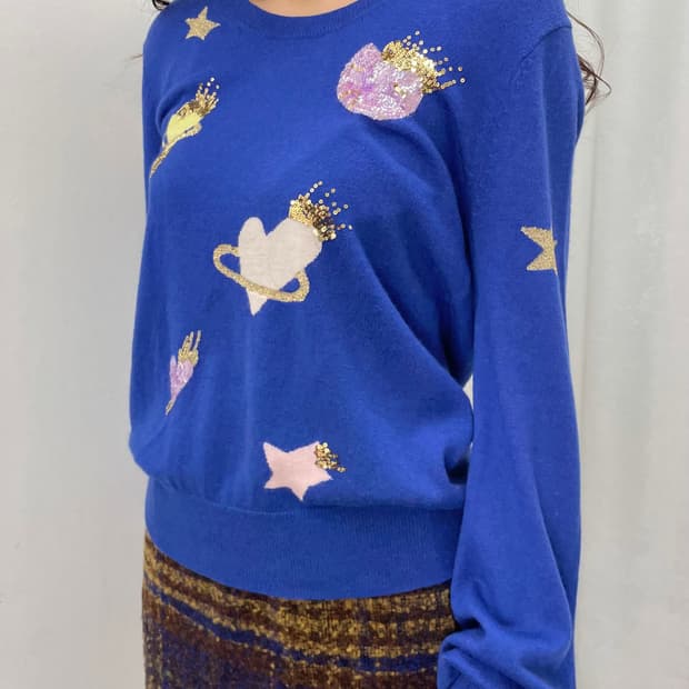 Tsumori chisato 스펭글 자수 니트