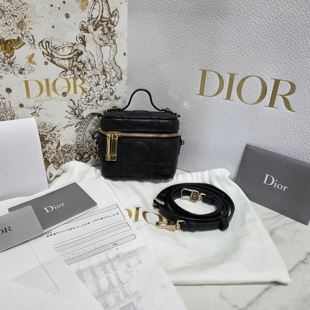 [새상품급] 디올 레이디 디올 까나쥬 미니 베니티 백