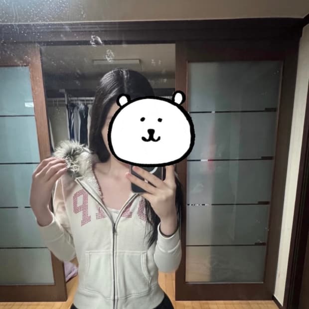 갭 딱붙핏 퍼 후드집업