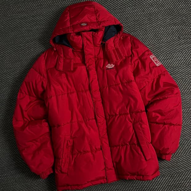 디키즈 USA 오리지날 퀼팅 경량 패딩 레드y 3643