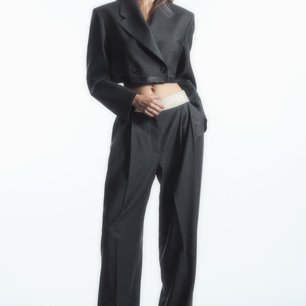 COS 디컨스트럭티드 와이드 레그 울 트라우저