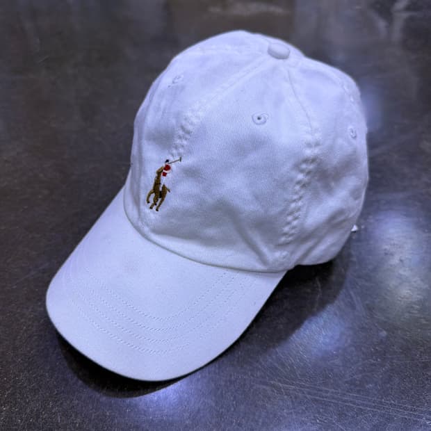폴로 랄프로렌 컬러 포니 자수 로고 볼캡 화이트