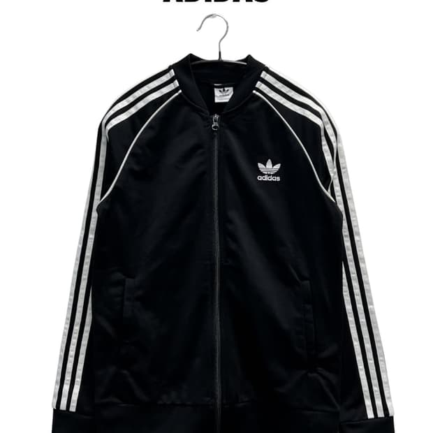 (L) 아디다스 키즈/우먼스 슈퍼스타 트랙탑 져지 블랙