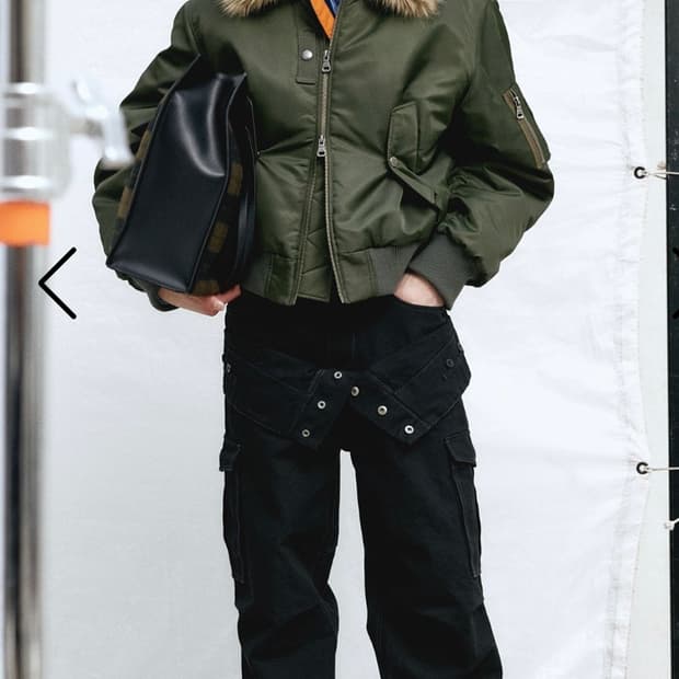 앤더슨벨 퍼 카라 ma-1 봄버 카키 m(새상품)