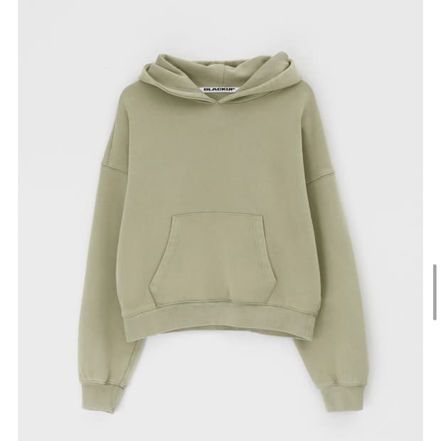 블랙업 B-BASIC 헤비스웨트 솔트워싱 후드 카키베이지