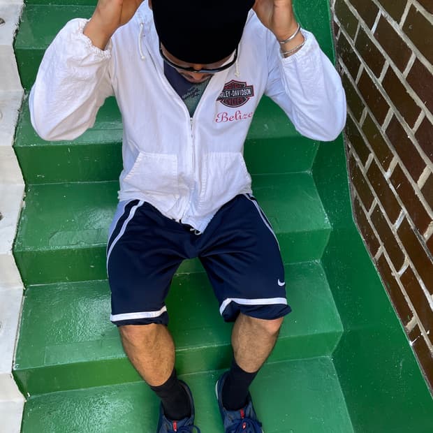 90s 할리 데이비슨 Crepe Cotton Hoodie zip 