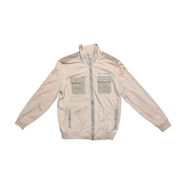 Calvin Klein 밀리터리 테크 무드 니트 집업 자켓