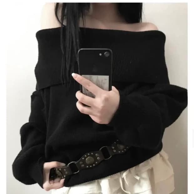 에이블리 쿄이 롱 오프숄더 블랙