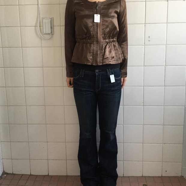 Glossy zip up jackwt