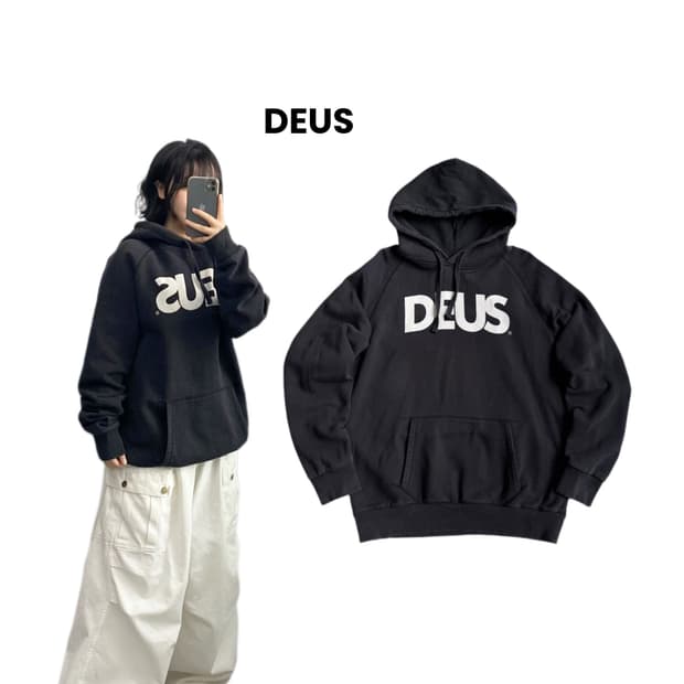 데우스 엑스마키나 페이딩 후드티 블랙 