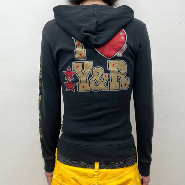 I love I Y&B Retro Hooded Zip-Up 