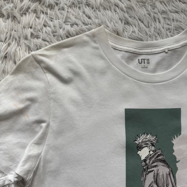 UNIQLO 일본빈티지 주술회전 반팔티 고죠사토루 크롭티 유니클로 반팔