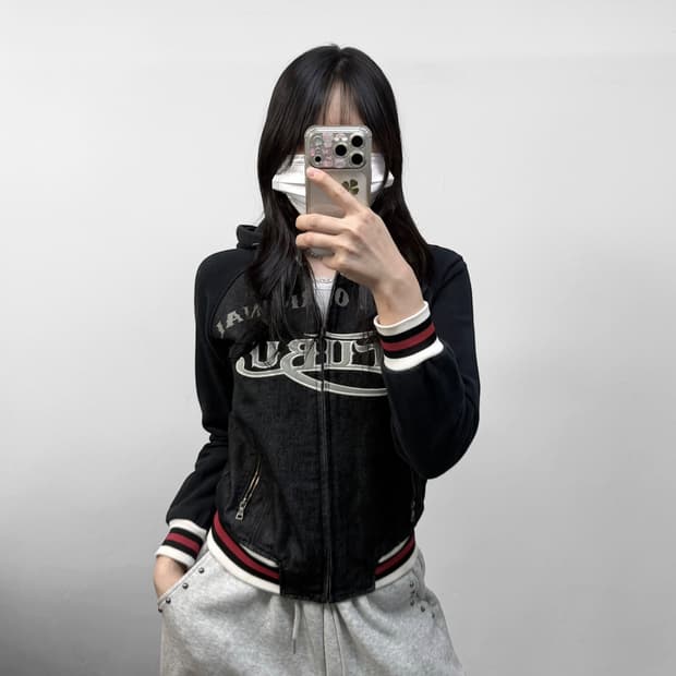 후부 Fubu y2k 데님 후드 자켓