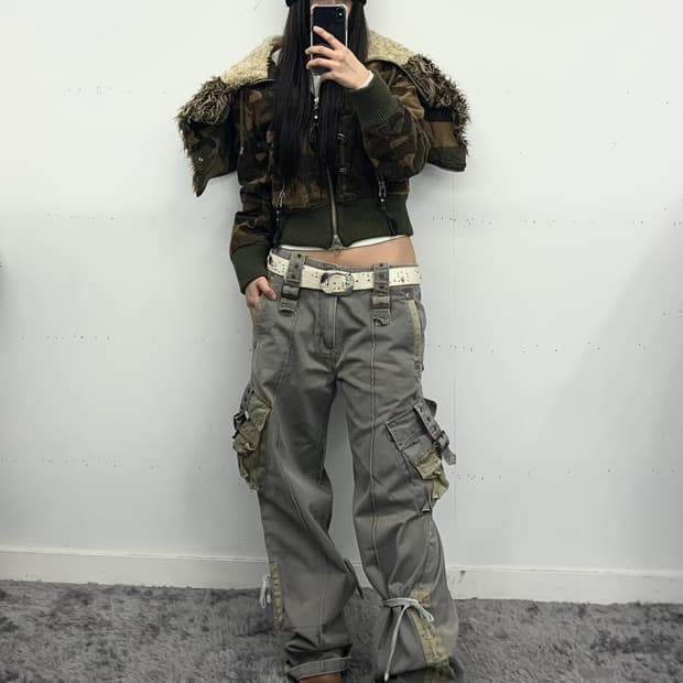 Thoughjeansmith 본디지 카고 팬츠