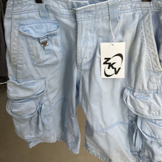 빈티지 스카이블루 키치 버뮤다 팬츠