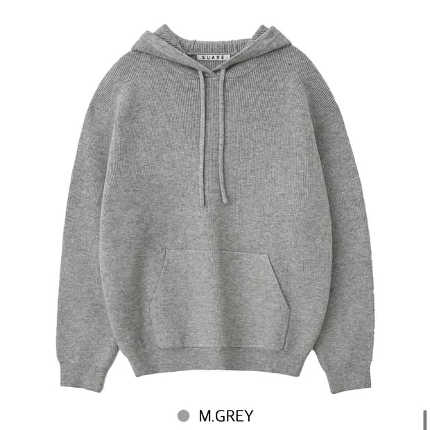 수아레 워셔블 니트 후드티 후드집업 그레이 L