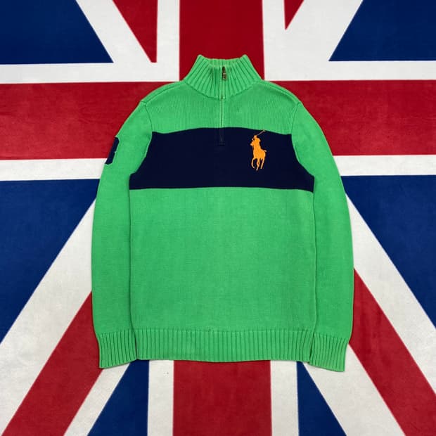 폴로 하프집업 니트 실측 S 
