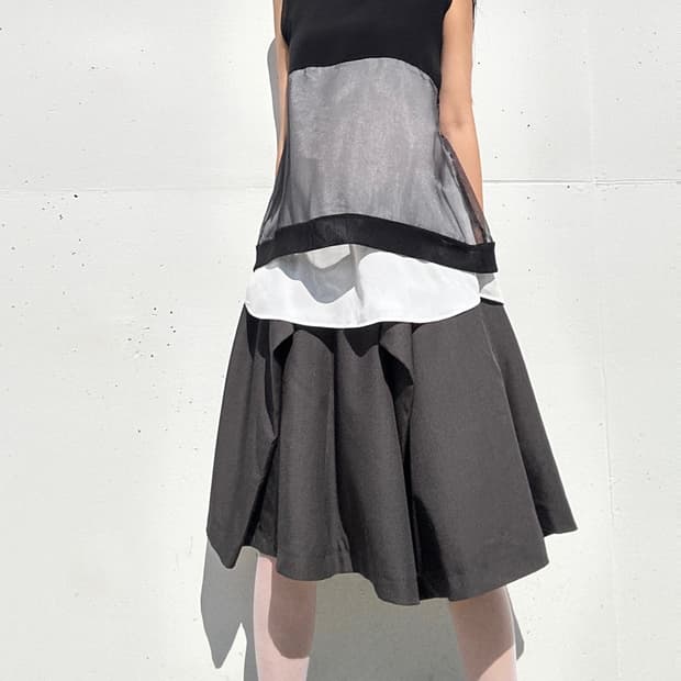 2 layered sheer sleeveless