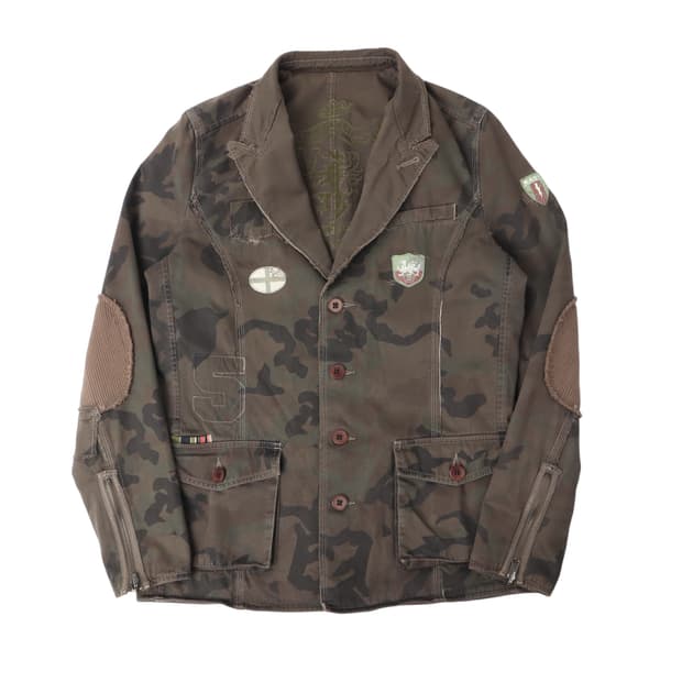 트리플 파이브 소울 리버시블 카모 바이커 자켓