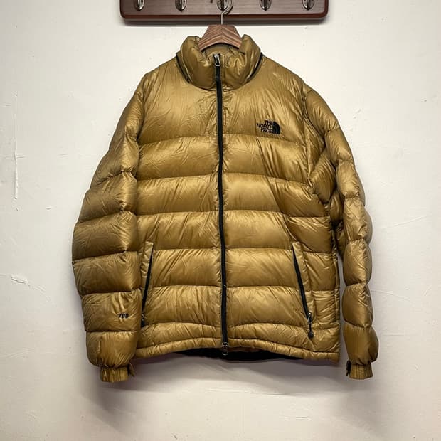 노스페이스 700 구스다운 골드 패딩 자켓 
