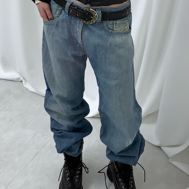 디젤 레드 스티치 일자진