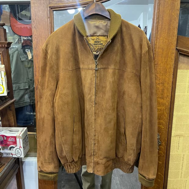 Vintage Sand Brown Suede Blouson Jacket