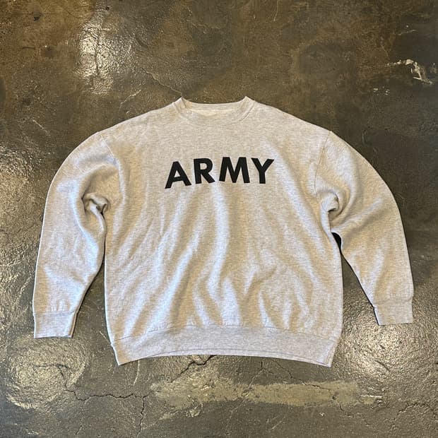 ARMY 프린팅 맨투맨 티셔츠 그레이 L