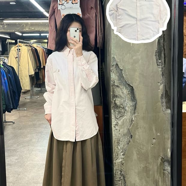 폴로 랄프로렌 스트라이프 셔츠 핑크 95 #csz3086