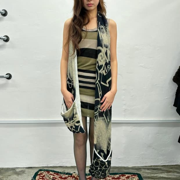 freezeframe 빈티지 원피스 목도리