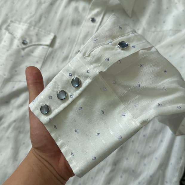 70s HbarC 화이트 웨스턴셔츠 USA