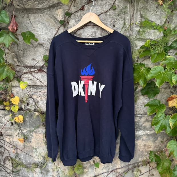 90s DKNY usa made 빈티지 프린팅 빅사이즈 스웻셔츠 맨투맨