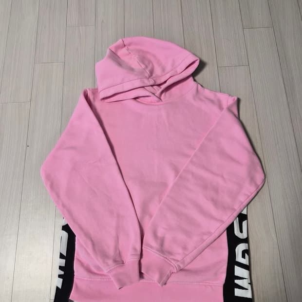 MSGM 정품 키즈 핑크 로고 후드티 (14Y/여성 XS-S 추천)