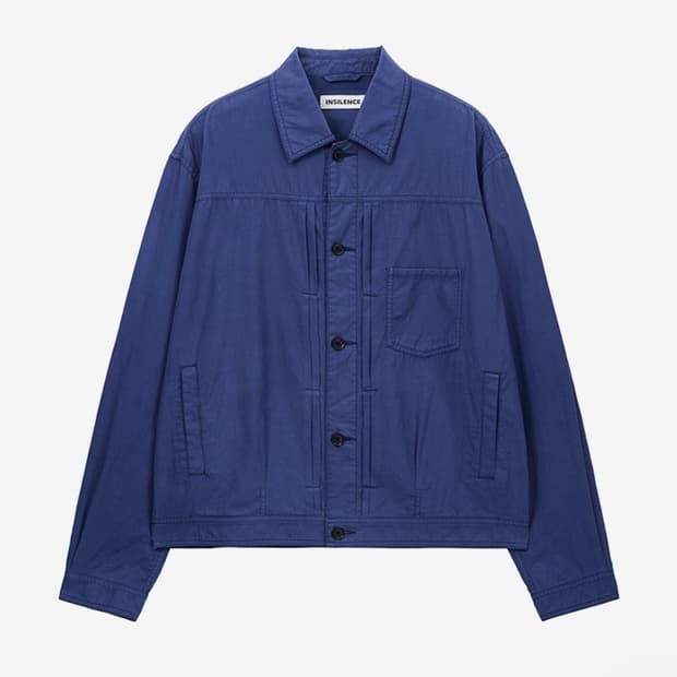 인사일런스 가먼트다이드 텐셀 진 자켓 WASHED BLUE