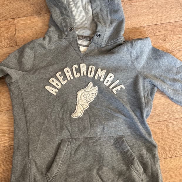 아베크롬비 y2k 그레이 날개 스웨트셔츠 후드티 