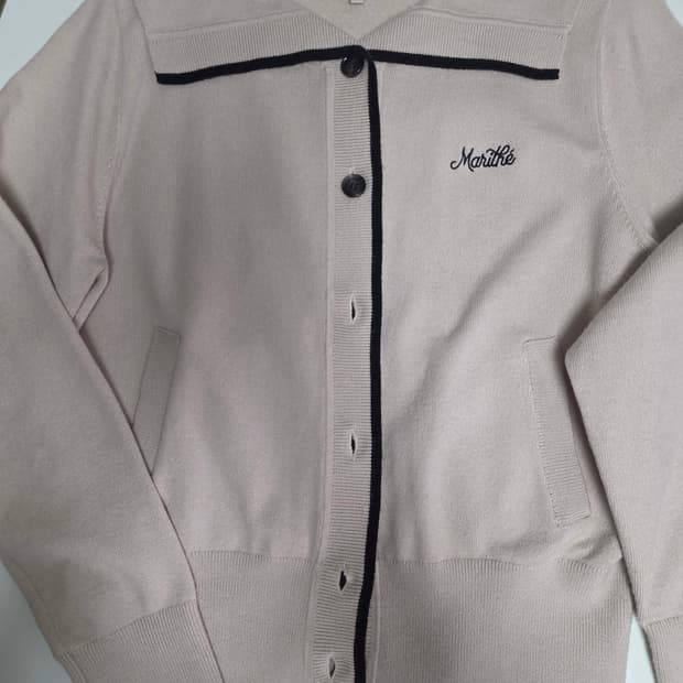 마리떼 세일러 니트 가디건 베이지 s사이즈