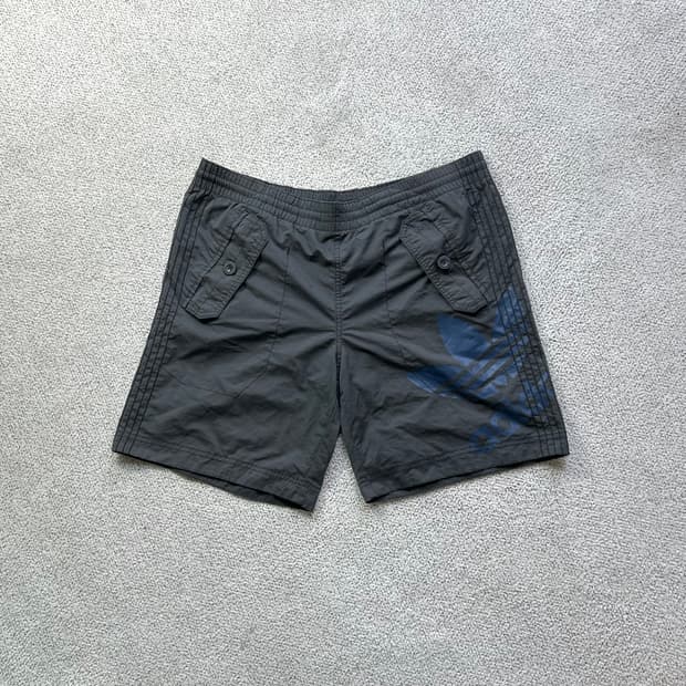 아디다스 올드스쿨 빅로고 하프 팬츠 빈티지 팬츠 블랙 L 100