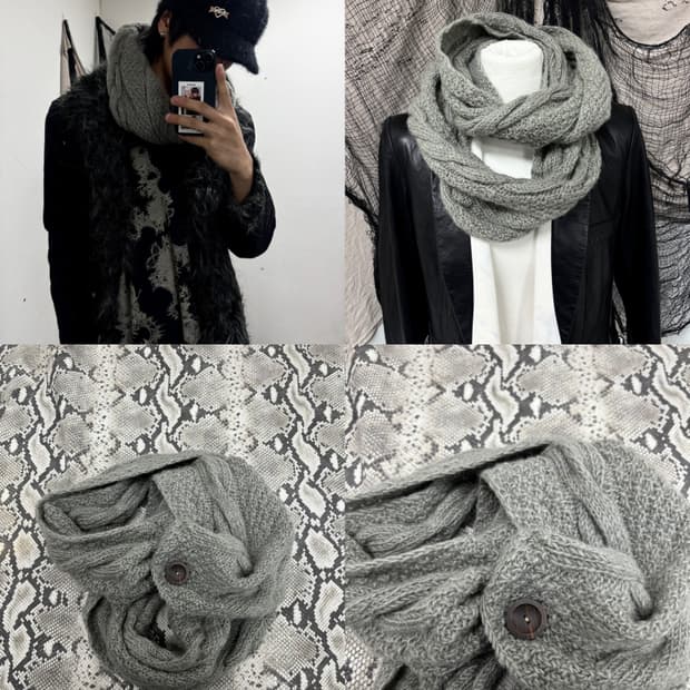 9Button Detail Layered Scarf 2.8