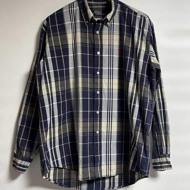 공용 폴로 랄프로렌 레드포니 체크 셔츠 남방 100
