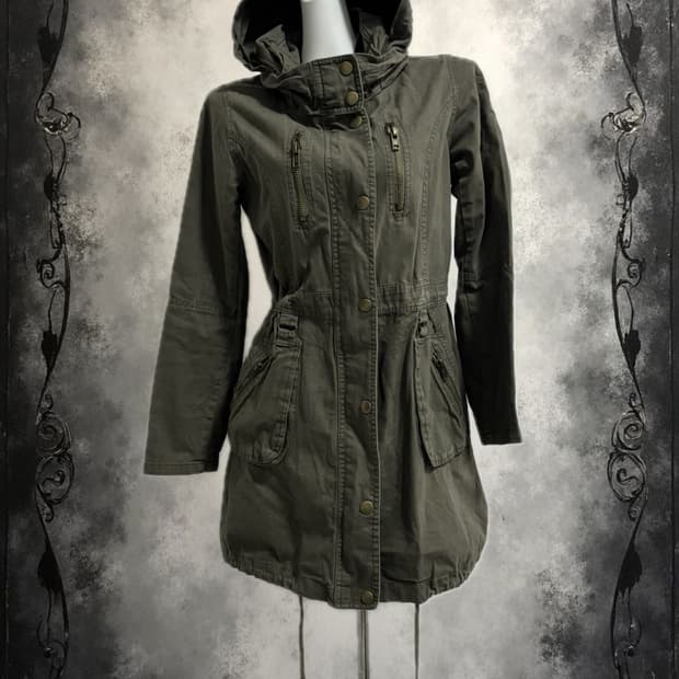 Khaki Long Bomber Jacket