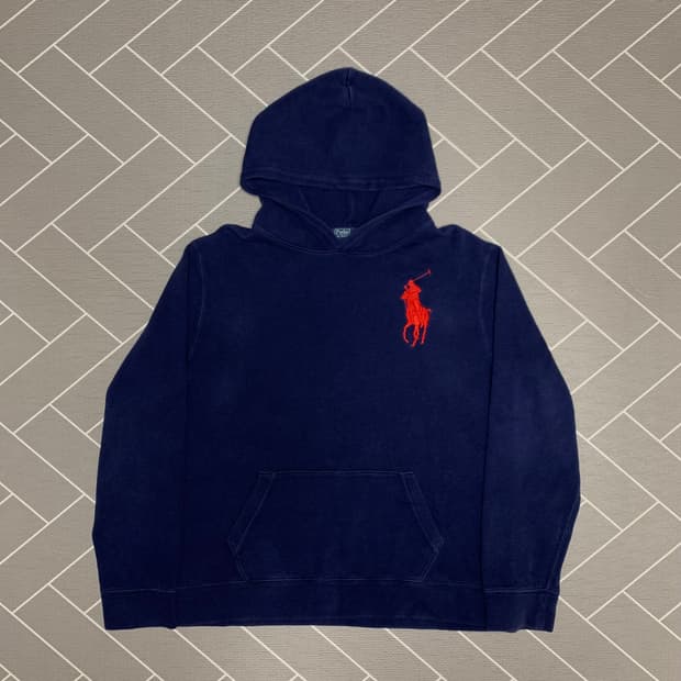 폴로 빅포니 후드티 네이비