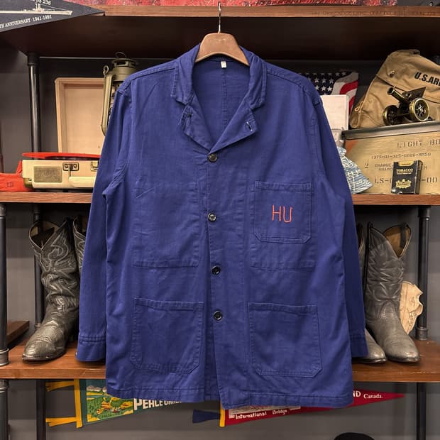 70~80s 오리지널 프렌치 워크자켓 4버튼 유니온 자수 N811