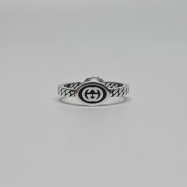 구찌 인터로킹 에나멜 체인 반지 ( 17호 )