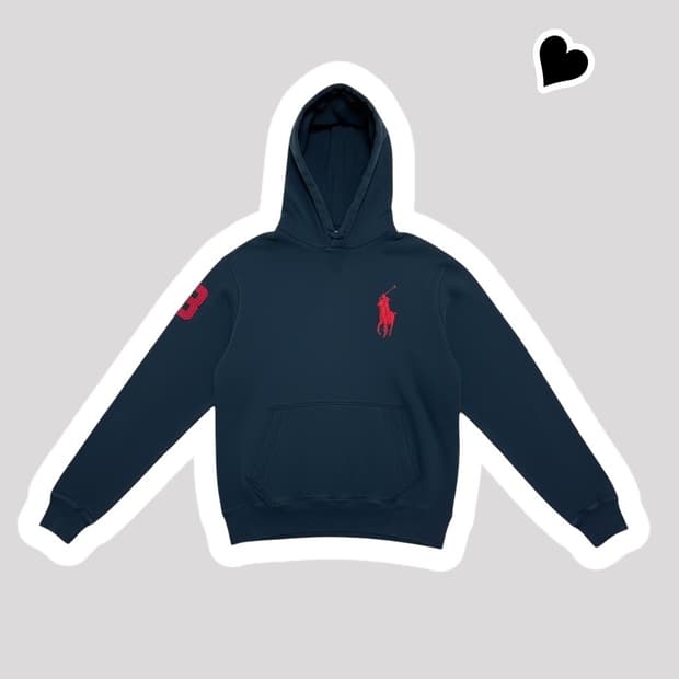 폴로 랄프로렌 블랙 빅폴로니 후드