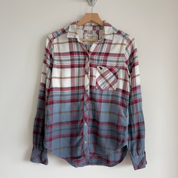 아베크롬비(Abercrombie & Fitch) 그라데이션 체크 셔츠