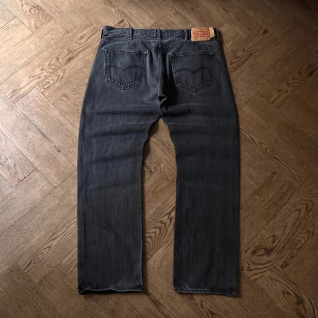 [38]리바이스 501 빈티지 워싱 스트레이트 흑청 데님 팬츠