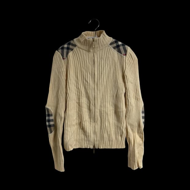 버버리 런던 메리노 울 집업 니트 가디건