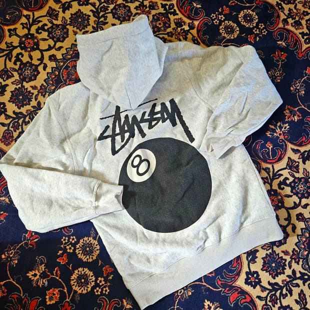 스투시(Stussy) 8볼 후드집업 에쉬헤더 M size